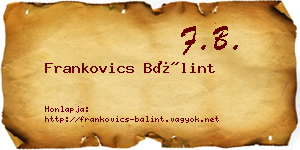 Frankovics Bálint névjegykártya