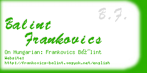 balint frankovics business card
